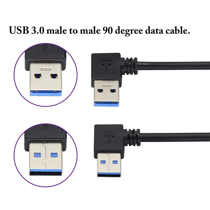 AAOTOKK 90 Degree 3.0 A USB Cable Left & Right