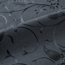 Niviy Static Cling Total Blackout Non-Adhesive Window Film Frosted Glass Film Bathroom Door Glass Decoration Window Film Privacy Covering (Black, 17.7"x 78.7")