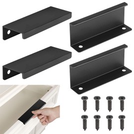 XINYUICEAN 4 Piezas Tirador de Puerta de Mueble ​Ocultas Invisibles Manija Incrustada para el Hogar Mango Oculto de Aluminio para Cajón Cocina Armario Metal Botón de Mango para Armario Sala de Estar