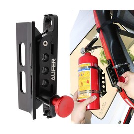 Adjustable Roll Bar Fire Extinguisher Mount Holder Compatible with for Jeep Wrangler Gladiator Ford Bronco UTV Polaris RZR Can Am ATV Large Motorcycle Fire Extinguisher Mounting Bracket