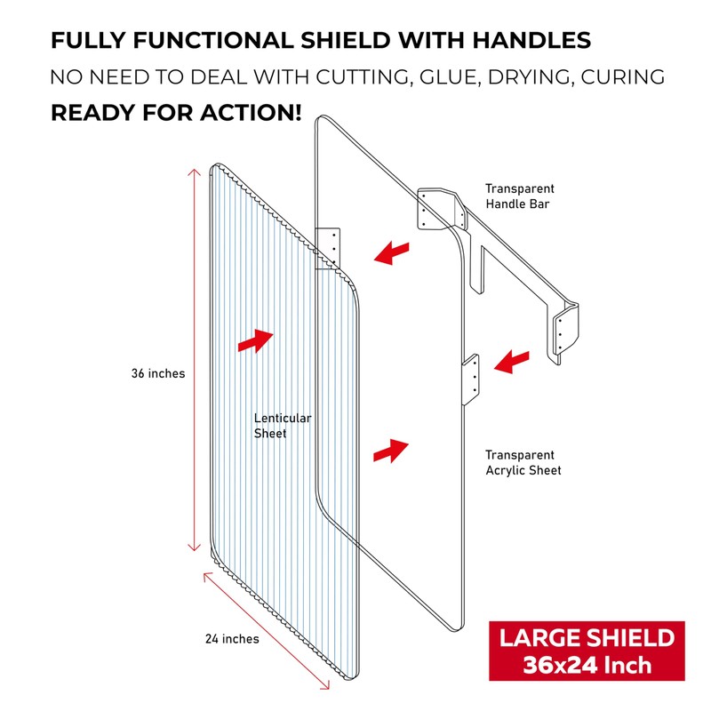 Invisibility Shield - 36"x24", Lenticular Sheet Shield with Transparent Acrylic