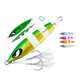Deep Water Fast/Slow Sea Metal Lead Jig Jigging Fishing Lures Baits Tackle 100g/150g/200g/250g 240lb (Green & Gold, 150g)