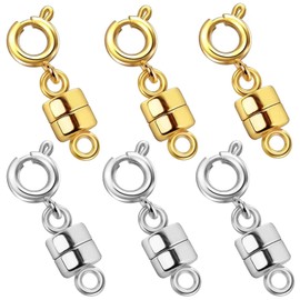 OHINGLT Strong Magnetic Necklace Clasps and Closures,Gold and Silver Plated Jewelry Clasps Converters for Bracelet Necklaces Chain