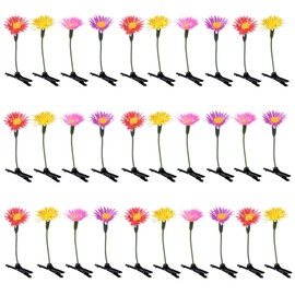 30 Pcs Bean Sprout Hair Clips, Mixed Style Plant Hairpins Flower Hair Clip Little Grass Barrette Mushroom Butterfly Headwear Hair Accessories for Women Girl School Home Party Christmas(Sunflower)
