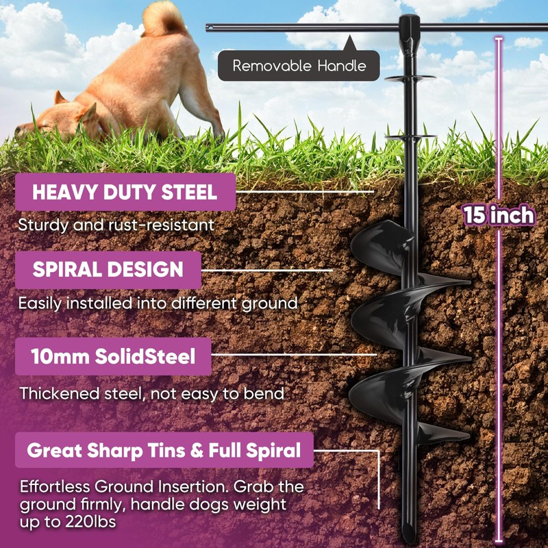 Heavy Duty Dog Tie Out Cable 30ft with Stake -