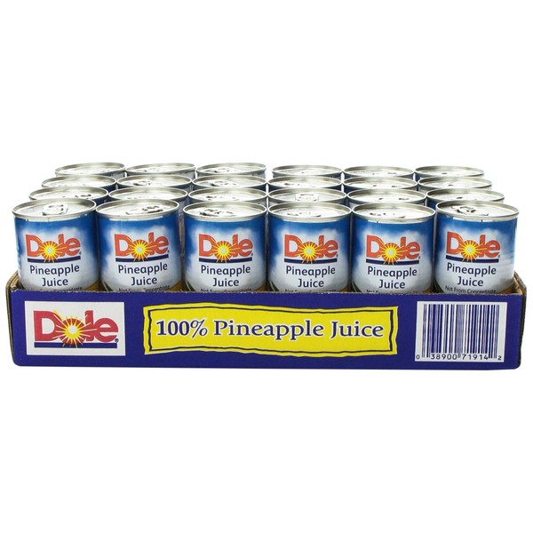 Dole Pineapple Juice, 6 Fl Oz (Pack of 24)