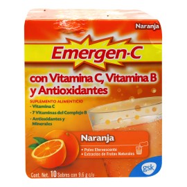 Emergen-c Suplemento Alimenticio Polvo Efervescente Naranja