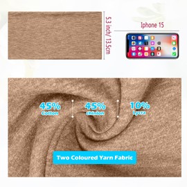 RITOPER 6 Pack Wide Headbands for Women, 5.9" Non Slip Extra Large Turban Head Wraps, Thick Cotton Bandana Workout Yoga Head Bands Fashion Hairband.