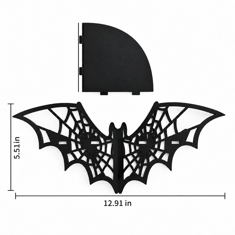 Wooden Bat Corner Shelf for Home Decor – Hollow Wall
