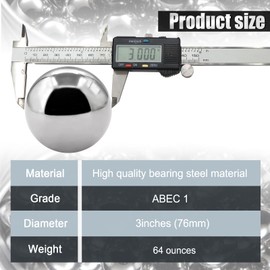 1pcs 3''inch Chrome Steel Bearing Balls 76mm Steel Balls Precision Bearing Bulk Bicycle Bearing Balls