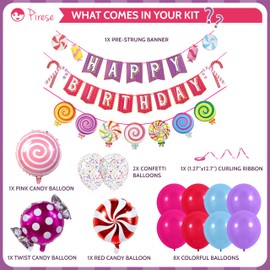 Pirese Candyland Party Decorations, Candy Birthday Party Decorations, Sweets Birthday Party Decorations | Candy Land Party Decorations | Candy Themed Party Decorations | Candyland Banner Candy Banner