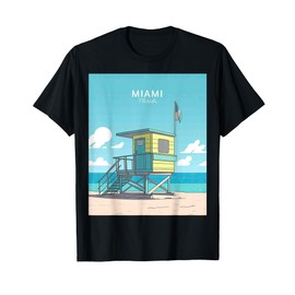 Miami Watchtower by The Beach, Ocean Sea Waves Traveler Gift T-Shirt