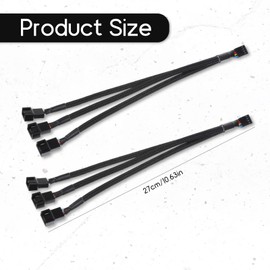 2 Pack 3 Way 4 Pin Pwm Fan Splitter Cable, PC Fan Splitter 1 to 3 Converter CA PwmFan Extension Cable PCCase Fans Header Splitters Computer PC PwmFans Splitters Cables 1 to3 for Computer (4 Pin+3Pin)