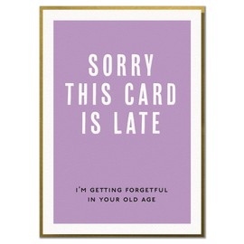 Sorry This Card is Late. I'm Getting Forgetful in Your Old Age. Funny Belated Birthday Card