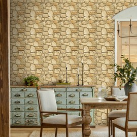 COMSTICKC 3D Faux Stone Wall Panel Peel and Stick Wall Tiles, 10 Pcs of 12"X12", Ultra-Light Thin PVC Rock Adhesive Fake Stone Paneling Backsplash Interior Decor