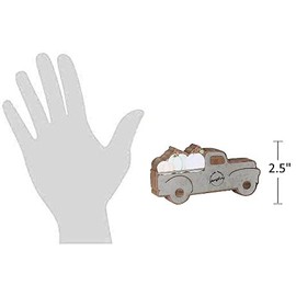 Collins Painting, 'Farm Fresh Pumpkins' Galvanized Metal Truck Sign, Brown, Grey, White, 5.5InL x 2.5InH x 0.75InD