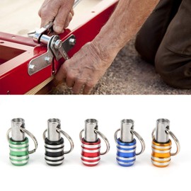 Hilitand 5-Piece Aluminium Alloy Keychain Screwdriver Bit Holder, Black, Orange, Blue, Red, Green, 1/4 Inch, Hex Socket, Screwdriver Bit Holder, Bit Holder Set