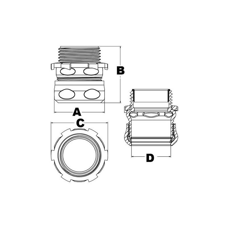 Morris Products 14942 EMT Compression Connector, Steel, 1" Trade Size