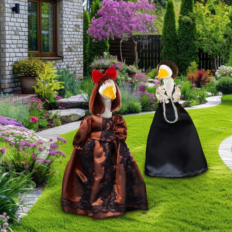 Dansydaisy 3 Pcs Porch Goose Wigs,Porch Goose Outfit Suitable for