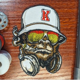 Unbranded DJ Patch Smoking B Boy Music Dance Rave Embroidered Iron On Patch 3.25x2.5"