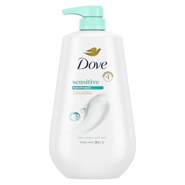 Dove gel de baño, Sensitive Skin, 34 oz | Gel de baño hipoalergénico con tecnología MicroMoisture para una hidratación 24 horas y una piel suave