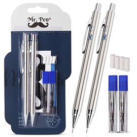 Mr. Pen- Mechanical Pencils 0.5, Pack of 2, Metal Mechanical Pencil with Lead and Eraser, Drafting Pencil, Drawing Pencil, Mechanical Pencil, 0.5 Mechanical Pencils, Artist Mechanical Pencils, 0.5mm