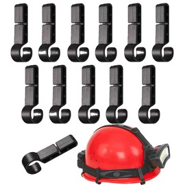 YAARUJEE ヘルメット用ライトホルダー ヘッドライトクリップ ヘルメットライトクリップ 固定バンド ワンタッチタイプ 夜間作業 夜釣り 登山 工事現場 持ち運び簡単 プラスチック製 12個セット