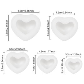 5-Teilige Herzförmige Silikonform, Kerzenform, Leicht zu Entformen, 3D-Stereoskopische Form, Geeignet für die Herstellung Herzförmige Stereoskopische Kerzen, Diy-Bastelarbeiten, Handgemachte Seife
