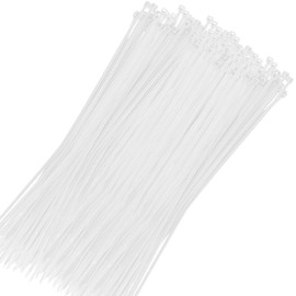 Saisn 250pcs Zip Ties Plastic Cable Zip Ties Self-Locking Nylon Wire Ties Heavy Duty Ultra Strong Zip Straps (10 Inch, White)