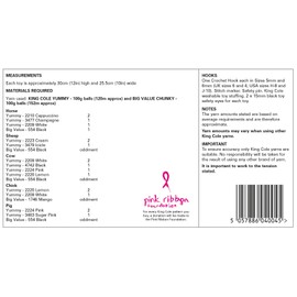 King Cole Yummy Amigurumi Crochet Pattern Squishy Horse Sheep Cow Chick & Pig 9177