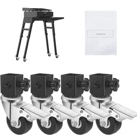 4 Pack Caster Wheels for Blackstone 5013 Griddle Stand, 360 Degree Silky Swivel Griddle Wheels with Brake for Blackstone 17" & 22" Table Top Griddle Stand, Griddle Accessories for Blackstone