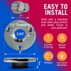 Stainless Steel Boat Drain Plug Kit, 1/2" Threaded Transom Plug,