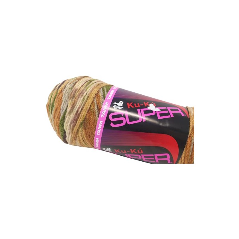Estambre Kuku Super marca Tamm, madeja de 200 gramos (Matizado