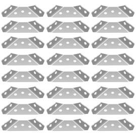 Hevysuo Pack of 24 Stainless Steel Triangle Supports, Corner Connectors, Furniture Construction, Angle Stainless Steel Furniture Corner Connector for Reinforcing and Repairing Wooden Furniture Cabinet
