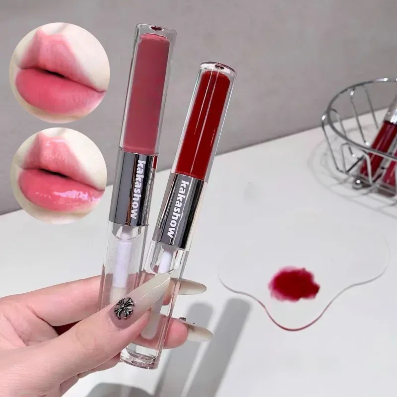 ~! Dual Lip Gloss, Tinte Mate, Impermeable, Hidratante ~!!! Light
