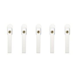 ABUS FG210 Lockable Window Handle - Window Knob with Push Cylinder Keyed Alike - ABUS Security Level 3 - White - Set of 5