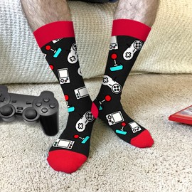 Gamers Gifts for Men, Boys - Gifts for Gamers - Gaming Socks, Stocking Stuffers for Men, Boyfriend, Son Gaming Novelty Socks
