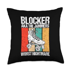 Roller Derby Pads Roller Skates for Adults Gear Skates for Roller Derby Throw Pillow, 18x18, Multicolor