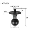 Enwye 17mm Ball Head Converter 1/4 Screw Head/Thread for Car