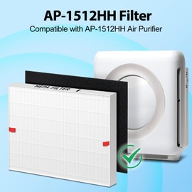 FFAC AP-1512HH Filter Replacement for Coway Airmega AP-1512HH and 200M Air Purifiers, 2 True HEPA and 4 Carbon Pre-Filter, Compared to Part # 3304899
