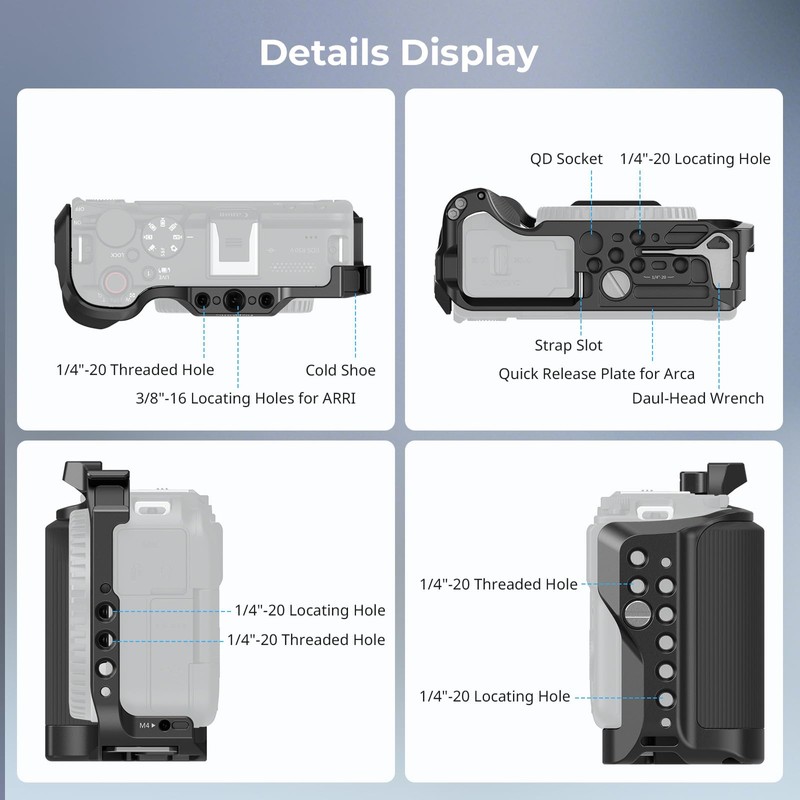 SMALLRIG Cage for Canon EOS R50 V (Black) 5427