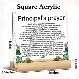 Principal Thank You Gifts, Principal’s Prayer Acrylic Plaque Sign for Home School Office Desk Shelf