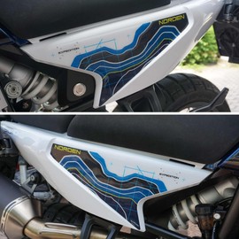 labelbike - 3D Stickers Motorcycle Tail Sides Decorations and Protections in Resin Compatible with Husqvarna Norden 901 2023 - Color Blue Carbon White Yellow