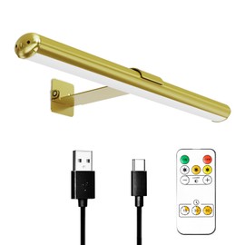 Ciclis Wireless Picture Light, Display Light 300 lumens, Rechargeable Battery Painting Light for displaying Artwork, Adjustable Brightness led Art Metal Dart (Gold), 13inGold, HD01-13inGold