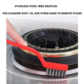 Wire Brush Set Brass Brush Wire Brushes Brass Curved Handle for Cleaning Welding Slag and Rust 3 Pieces per Type (9 Pieces)