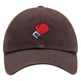 JPAK Boxing Glove Premium Dad Hat Embroidered Cotton Baseball Cap Gym Brown