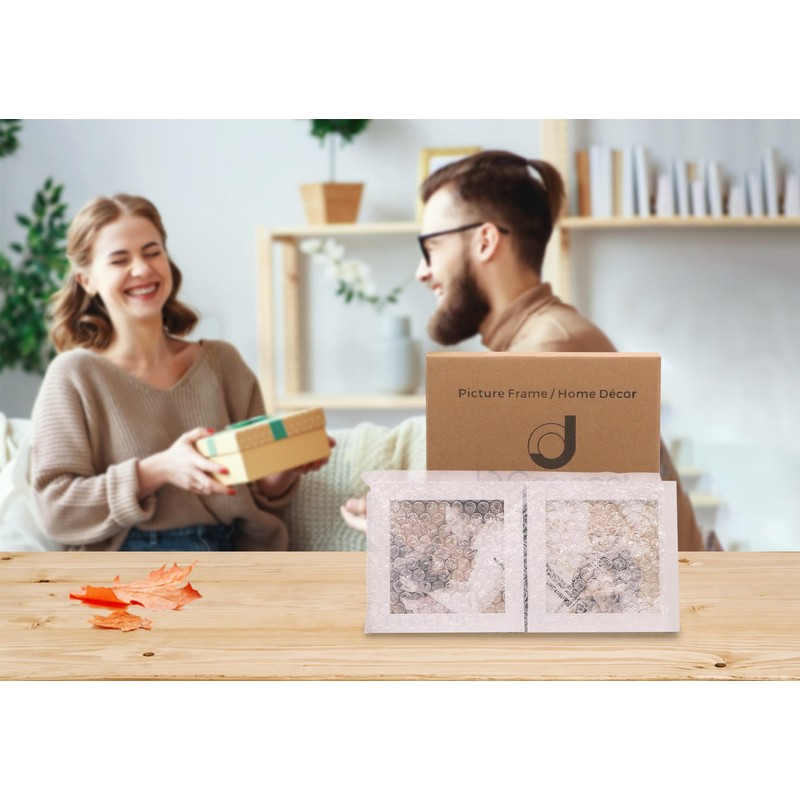 JD Concept Double 4x4 Square White Wood Picture Frame, 3.5x3.5