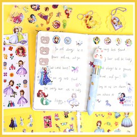 Princess Stickers Kids, 300+ pcs Cartoon Stickers Party Favor Set for Kids Girls Boys Princess Series Bulk Stickers Mickey Mouse Stickers for Kids Party Decor Supply Scrapbook Water Bottles Notebook
