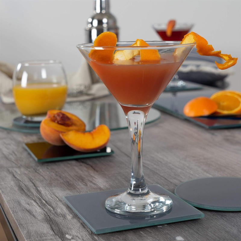 Harbour Housewares Glass Coasters - Square - 10cm - Grey