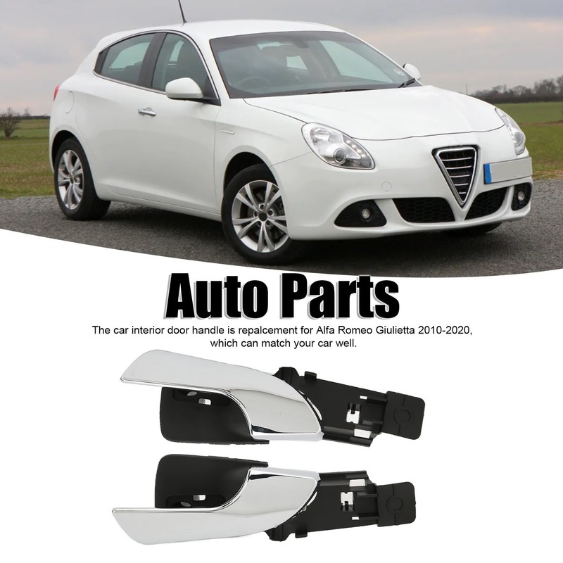 2PCS Car Interior Door Handle Silver 156092167 Replacement for Alfa